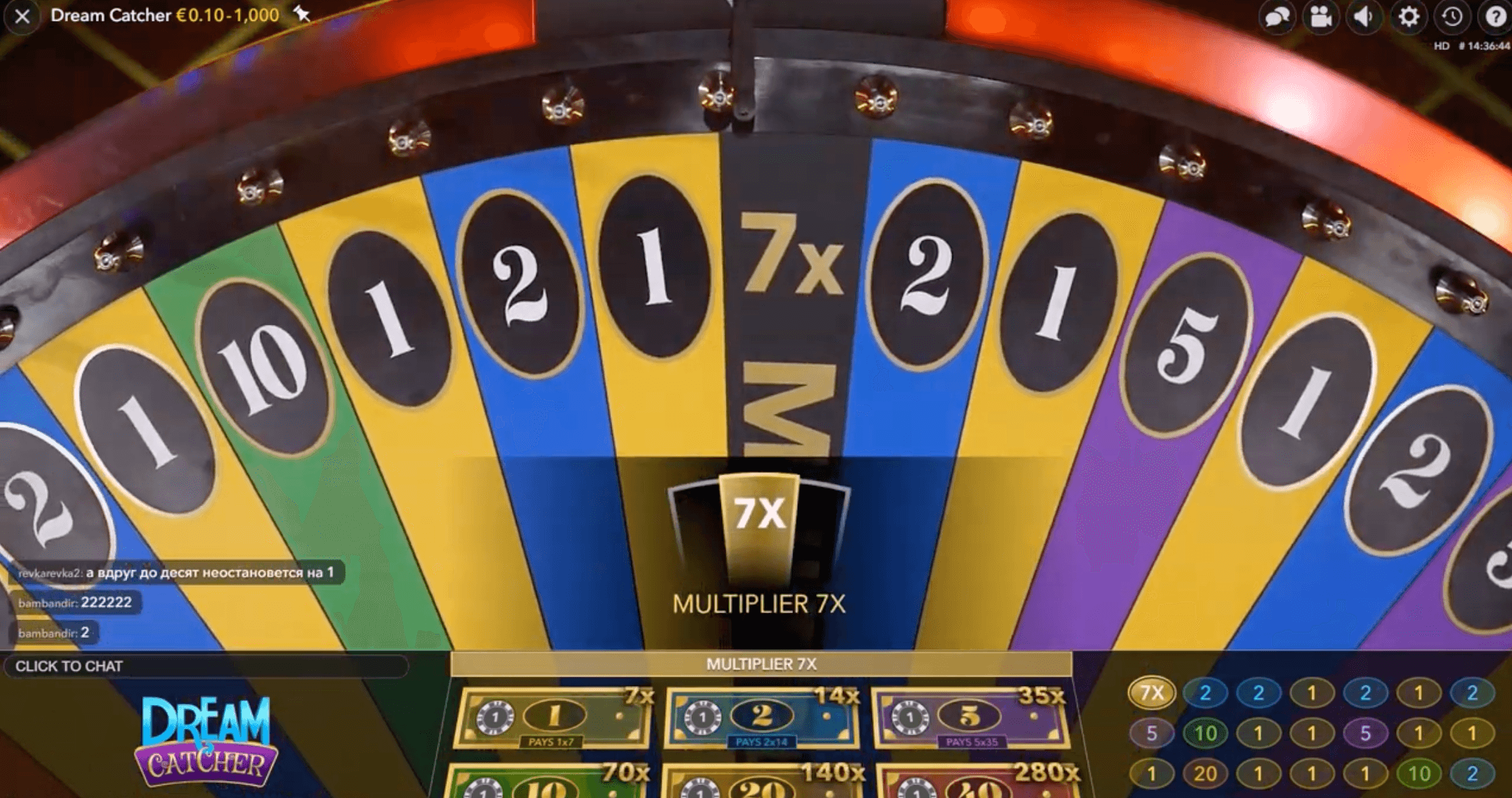 Live Dream Catcher odds og udbetalinger image